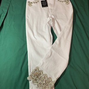 Boston Proper Tesoro Bling White Jeans